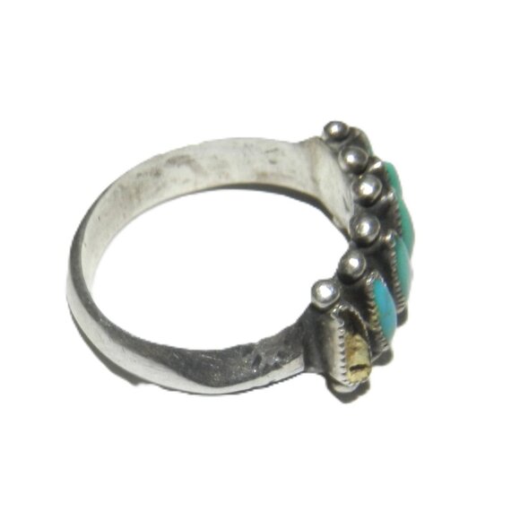 JANICE PALOMA NAVAJO ZUNI STERLING SILVER RING SIZE 7 TURQUOISE - Picture 3 of 10
